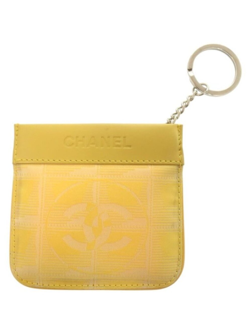 Chanel Coco Mark New Travel Line Ring Leather Yellow Coin Case